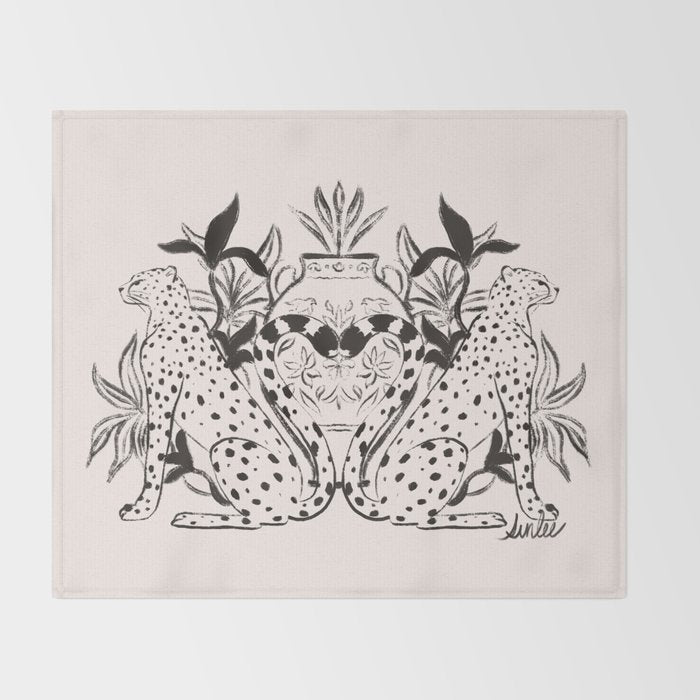 Cheetah Symmetry lines  Throw Blanket Gallery Image 2