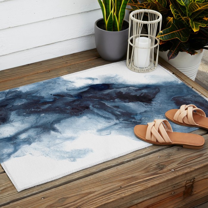 Indigo Depths No. 1 Outdoor Rug Gallery Image 2