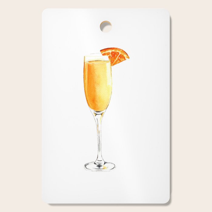 Cocktails. Watercolor Painting. Mimosa. Cutting Board Gallery Image 1