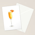 Cocktails. Watercolor Painting. Mimosa. Stationery Card Gallery Image 2
