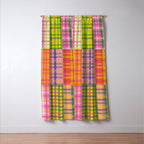 Colorful Eclectic Gingham Patchwork Pattern Window Curtain Gallery Image 3