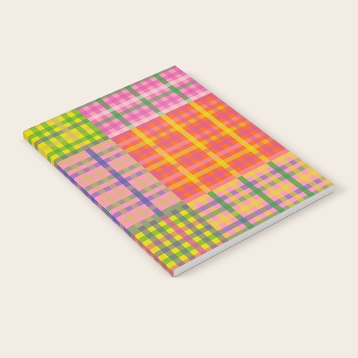 Colorful Eclectic Gingham Patchwork Pattern Notebook Gallery Image 2