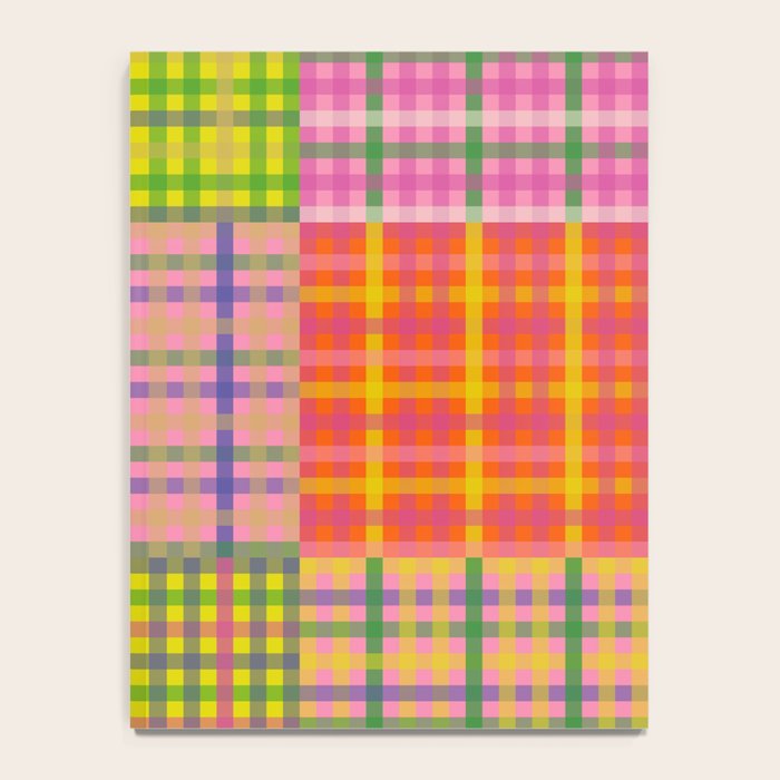 Colorful Eclectic Gingham Patchwork Pattern Notebook Gallery Image 4