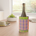 Colorful Eclectic Gingham Patchwork Pattern Wine Chiller Gallery Image 4