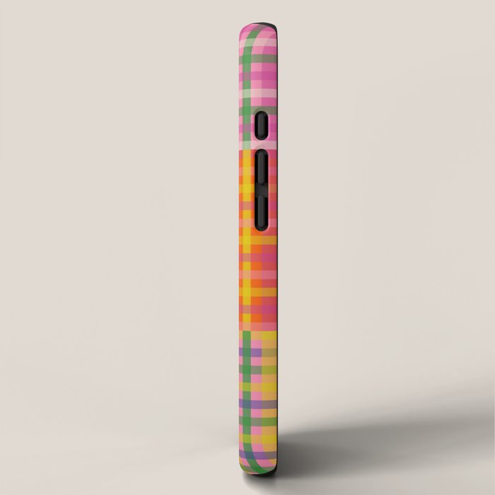 Colorful Eclectic Gingham Patchwork Pattern iPhone Case Gallery Image 2
