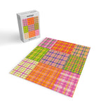 Colorful Eclectic Gingham Patchwork Pattern Jigsaw Puzzle Gallery Image 2