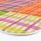 Colorful Eclectic Gingham Patchwork Pattern Bath Mat Gallery Image 3