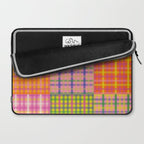 Colorful Eclectic Gingham Patchwork Pattern Laptop Sleeve Gallery Image 2