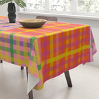 Colorful Eclectic Gingham Patchwork Pattern Tablecloth Gallery Image 3
