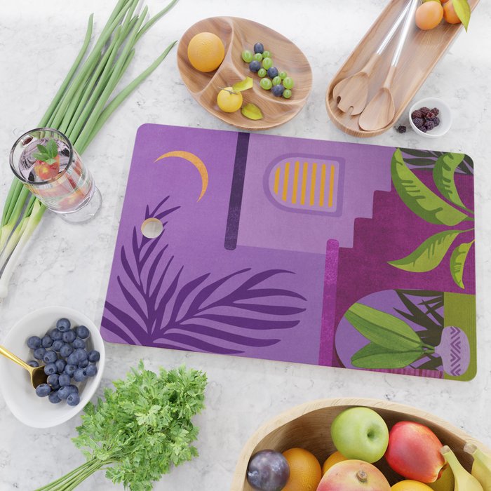 Purple Moonlight Villa  Cutting Board Gallery Image 2
