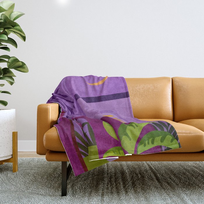 Purple Moonlight Villa  Throw Blanket Gallery Image 1