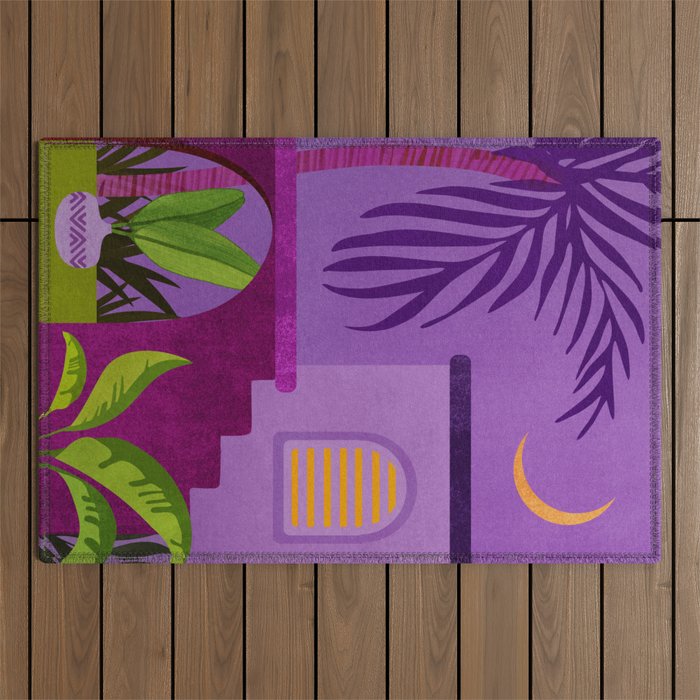 Purple Moonlight Villa  Outdoor Rug Gallery Image 1