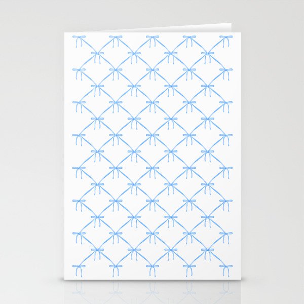 Bows & Ribbons Pattern VII Baby Blue Stationery Card Gallery Image 1