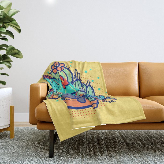Catcus Patch Throw Blanket Gallery Image 1