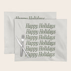Happy Holidays Muted Green On Cream Placemat Gallery Image 1
