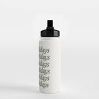 Happy Holidays Muted Green On Cream Water Bottle Gallery Image 2