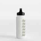 Happy Holidays Muted Green On Cream Water Bottle Gallery Image 3