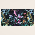 Midnight garden foliage Watercolor Leaves Dark Romantic botanical Jewel tones Desk Mat Gallery Image 3