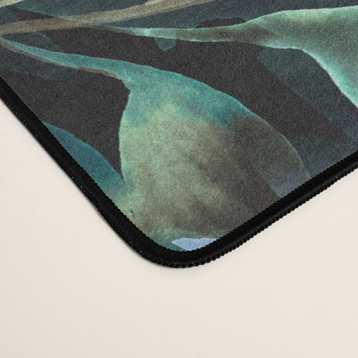 Midnight garden foliage Watercolor Leaves Dark Romantic botanical Jewel tones Desk Mat Gallery Image 4