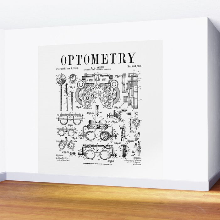 Optometrist Optometry Eye Doctor Tools Vintage Patent Print Wall Mural Gallery Image 2