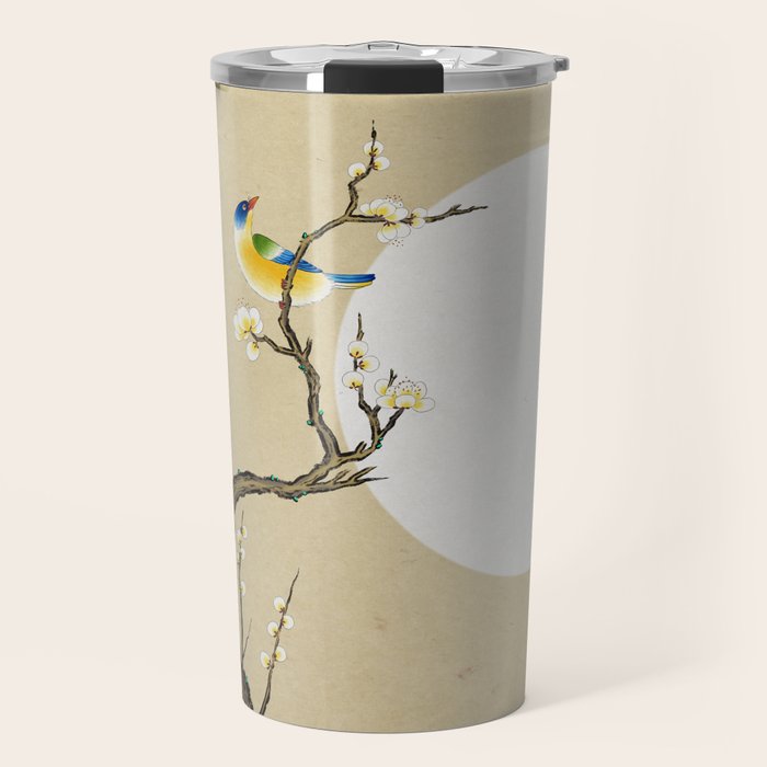 Plum blossoms, bird and the moon Type A (Minhwa: Korean traditional/folk art) Travel Mug Gallery Image 1