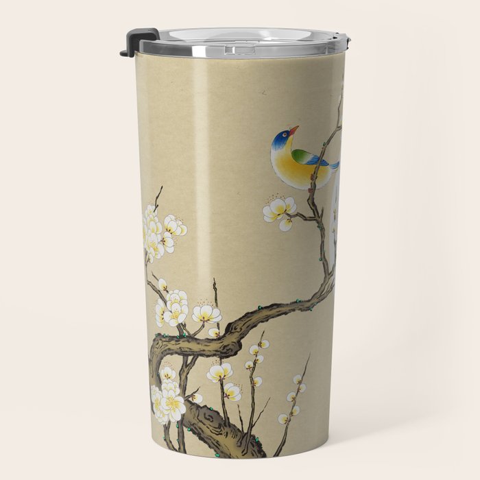 Plum blossoms, bird and the moon Type A (Minhwa: Korean traditional/folk art) Travel Mug Gallery Image 3