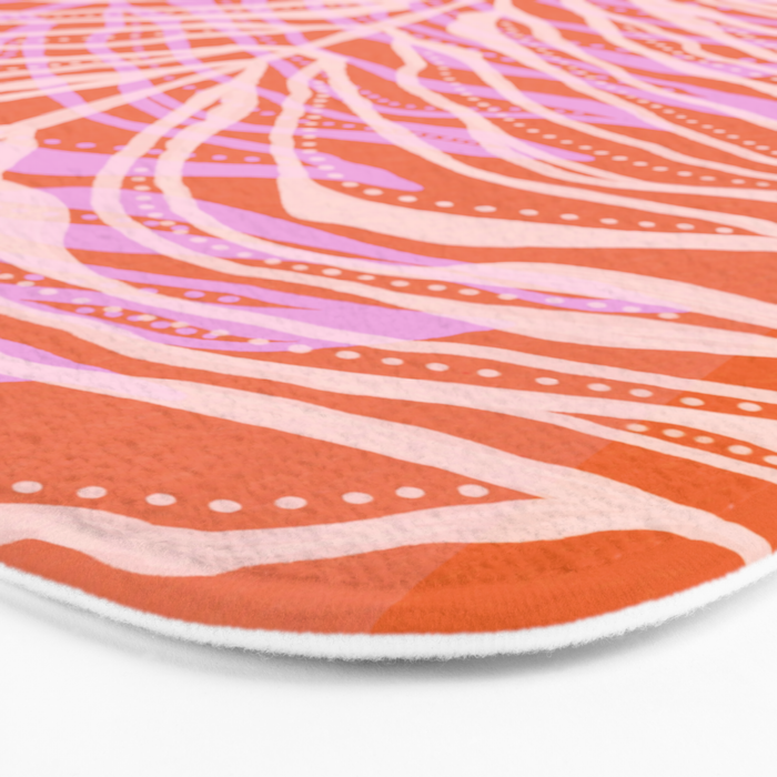 Modern Botanical Art Print - Coral Palm #1 Bath Mat Gallery Image 3