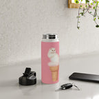 Cat Ice Cream - Pink Water Bottle Gallery Image 4