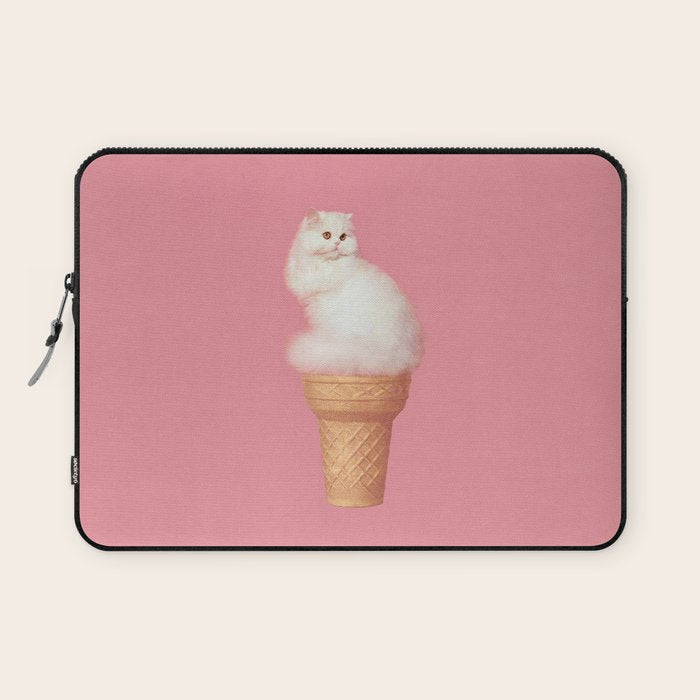Cat Ice Cream - Pink Laptop Sleeve Gallery Image 1