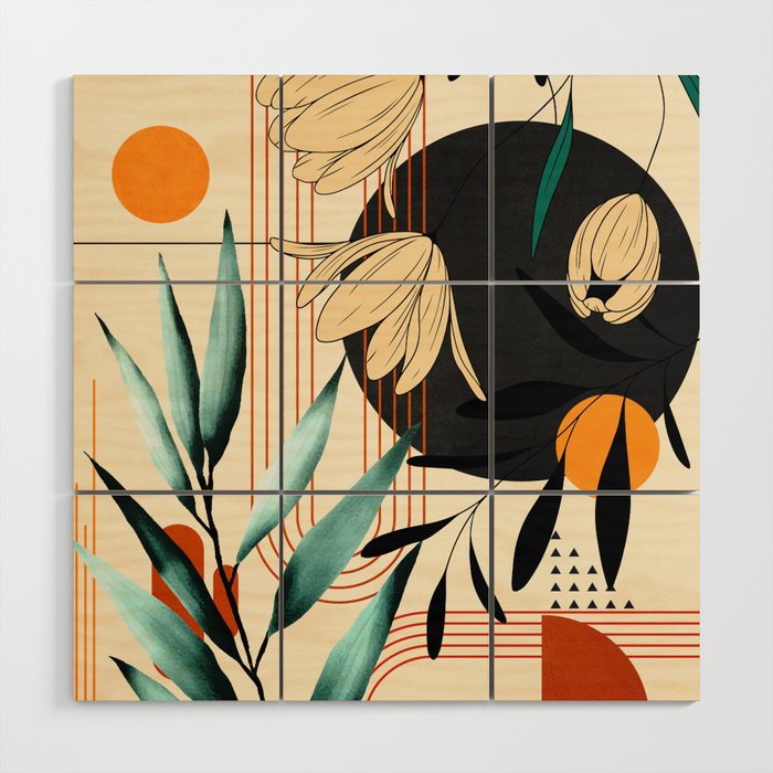 Petals Garden Geometry 1 Wood Wall Art Gallery Image 1