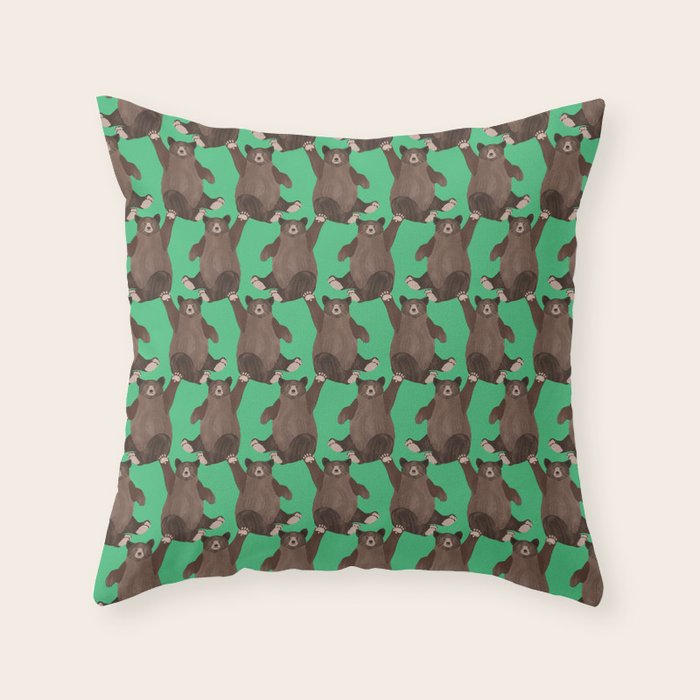 Hello Bear Throw Pillow Gallery Image 1