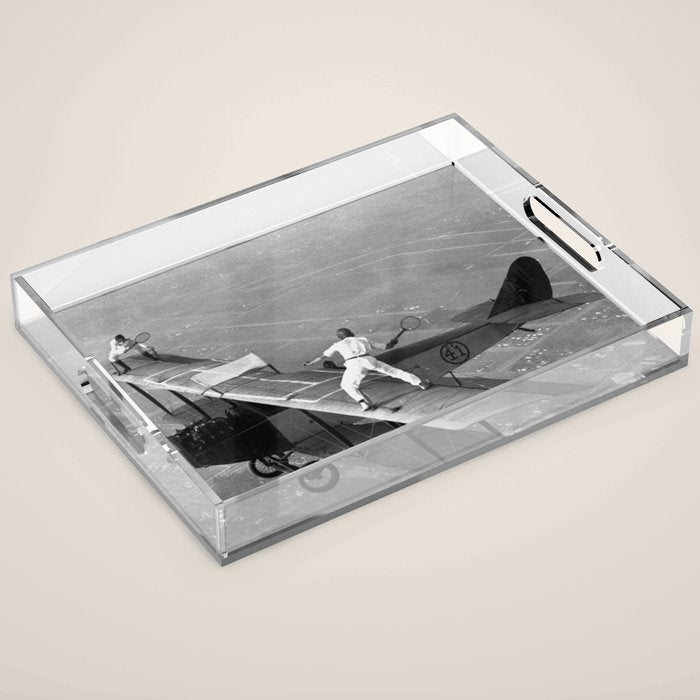 Tennis Players In Flight Gladys Roy And Ivan Unger Acrylic Tray Gallery Image 1