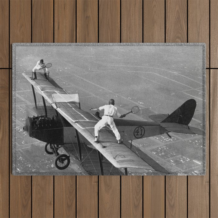 Tennis Players In Flight Gladys Roy And Ivan Unger Outdoor Rug Gallery Image 1