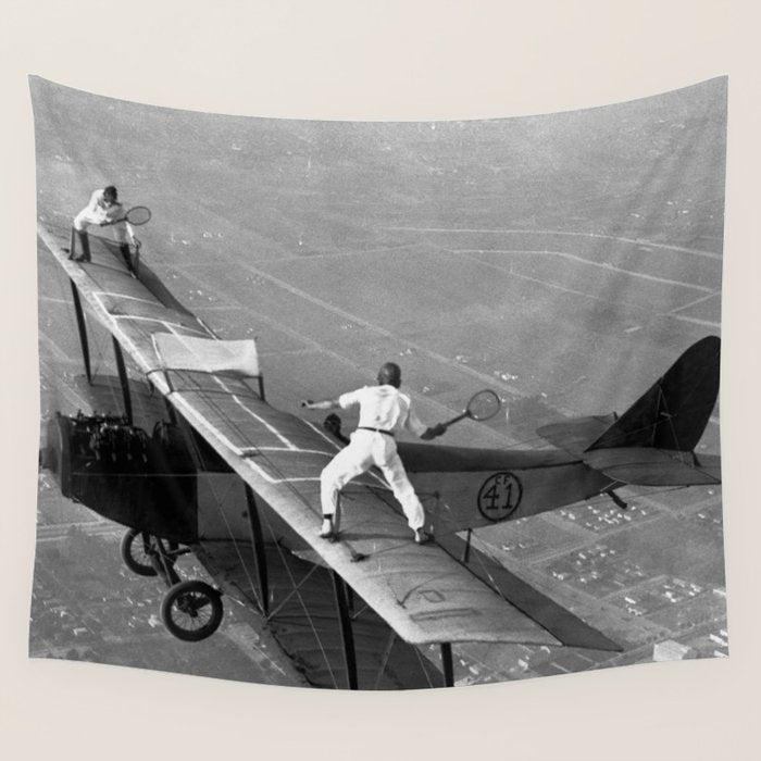 Tennis Players In Flight Gladys Roy And Ivan Unger Wall Tapestry Gallery Image 4