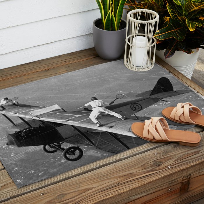 Tennis Players In Flight Gladys Roy And Ivan Unger Outdoor Rug Gallery Image 2