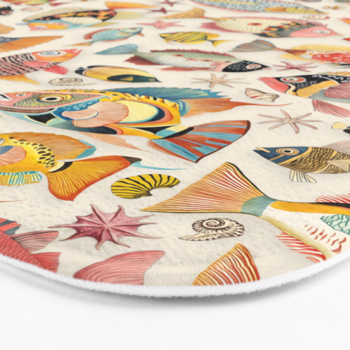 Whimsical Underwater World Multicolor Fish Pattern Bath Mat Gallery Image 3