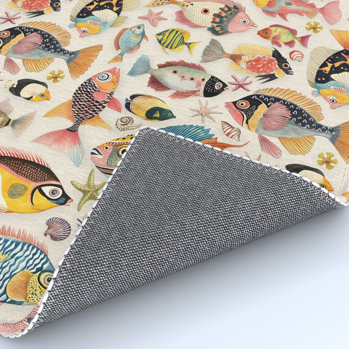 Whimsical Underwater World Multicolor Fish Pattern Rug Gallery Image 4