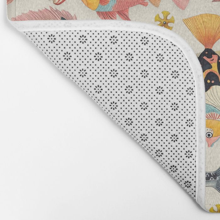Whimsical Underwater World Multicolor Fish Pattern Bath Mat Gallery Image 2