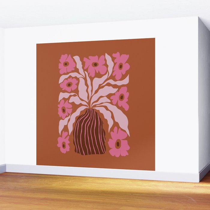 Mid-century blooming pot  Wall Mural Gallery Image 2