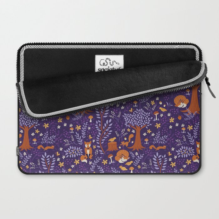 Foxes Playing in a Purple Forest Laptop Sleeve Gallery Image 2