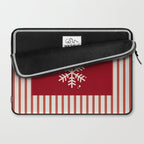 Snowflake Red Striped Laptop Sleeve Gallery Image 2