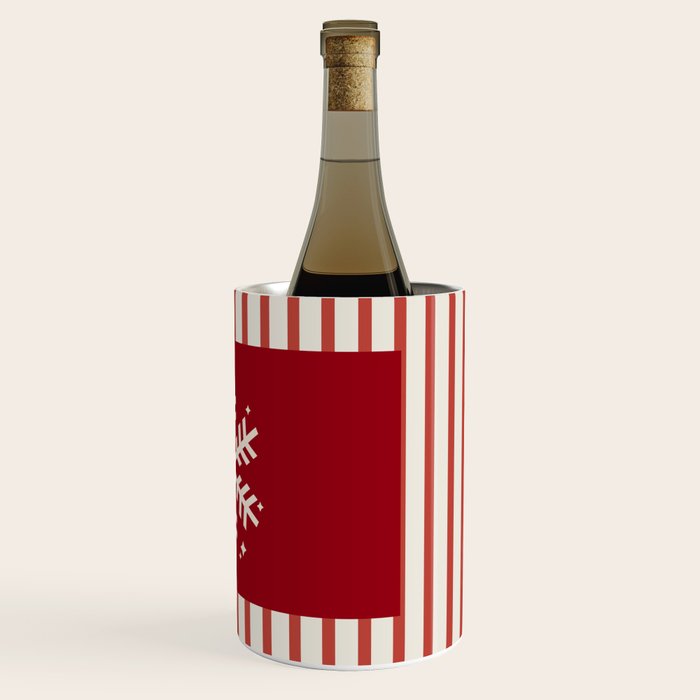Snowflake Red Striped Wine Chiller Gallery Image 3