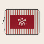 Snowflake Red Striped Laptop Sleeve Gallery Image 1
