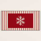 Snowflake Red Striped Desk Mat Gallery Image 3