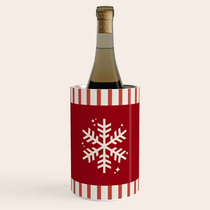 Snowflake Red Striped Wine Chiller Gallery Image 1