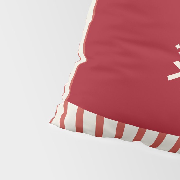 Snowflake Red Striped Pillow Sham Gallery Image 4