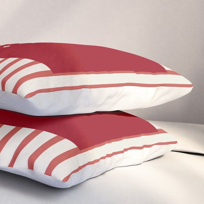 Snowflake Red Striped Pillow Sham Gallery Image 3
