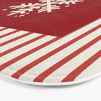 Snowflake Red Striped Bath Mat Gallery Image 3