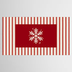 Snowflake Red Striped Tablecloth Gallery Image 2