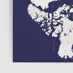Navy blue and cream world map, "Austin" Poster Gallery Image 3